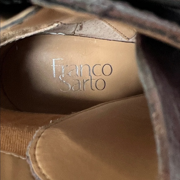 Franco Sarto Women's Burgundy Leather Ankle Boots - Picture 2 of 10